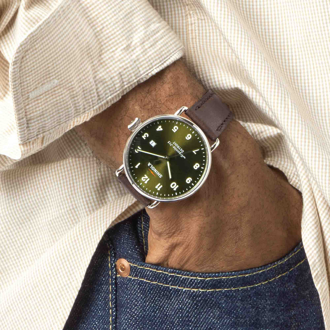Shinola Canfield 43mm Dark Olive | Watches.com