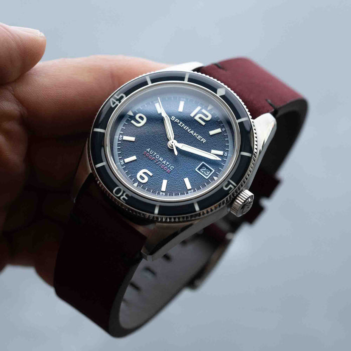 Spinnaker Fleuss Automatic Prussian Blue angled shot picture