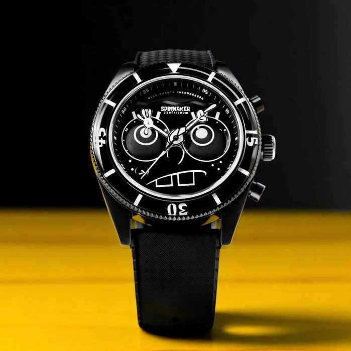 Spinnaker Fleuss Chrono SpongeBob SquarePants Eyedial Black Limited Edition angled shot picture