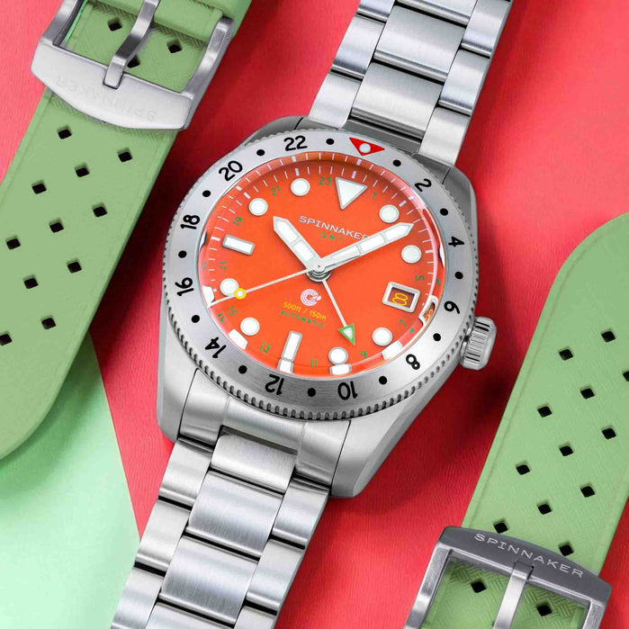 Spinnaker Croft 39 GMT Automatic Flame Red angled shot picture