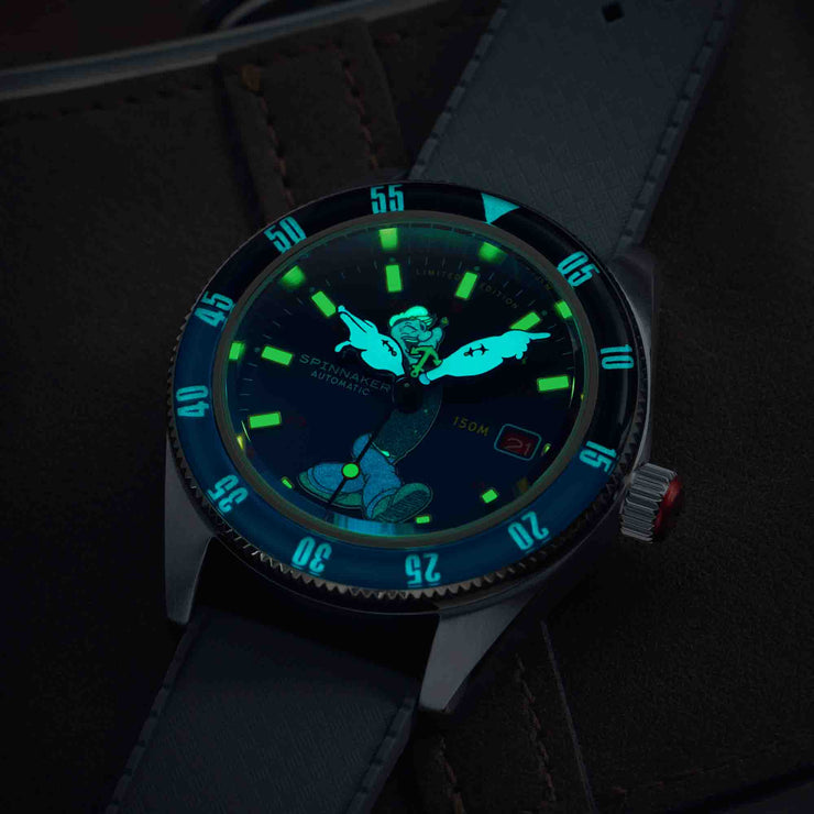 Spinnaker Fleuss Automatic Popeye Bronemies Popeye Blue Limited Edition