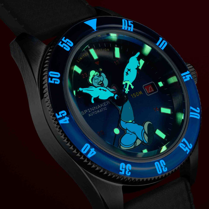 Spinnaker Fleuss Automatic Popeye Bronemies Popeye Blue Limited Edition angled shot picture