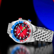 Spinnaker x Spongebob Squarepants Bradner GMT Automatic Bubbly Grins Mr. Krabs Red Limited Edition