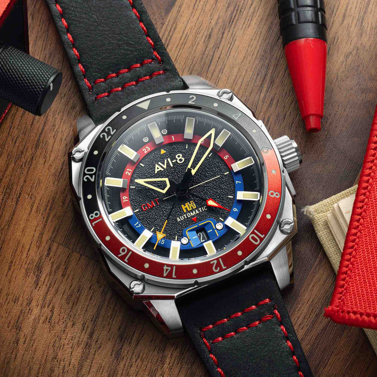 AVI-8 Hawker Hunter Atlas GMT Automatic Devil Black