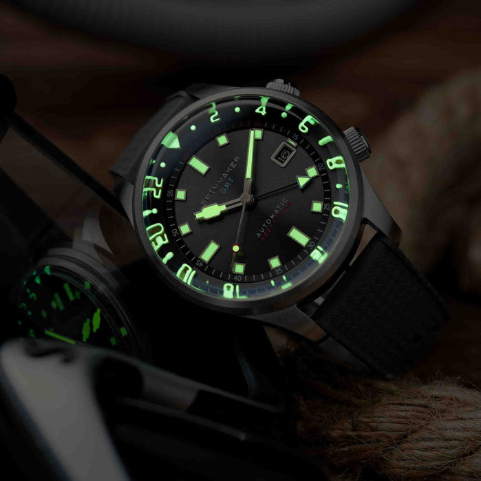 Spinnaker Bradner GMT Automatic Uniform Gray angled shot picture