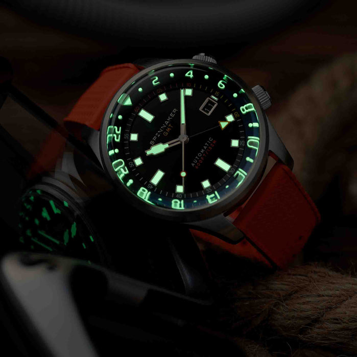 Spinnaker Bradner GMT Automatic Night Shadow angled shot picture