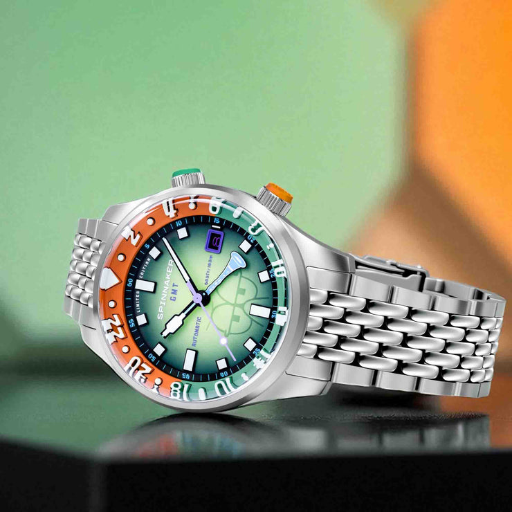 Spinnaker x Spongebob Squarepants Bradner GMT Automatic Bubbly Grins Squidward Green Limited Edition