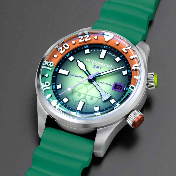 Spinnaker x Spongebob Squarepants Bradner GMT Automatic Bubbly Grins Squidward Green Limited Edition