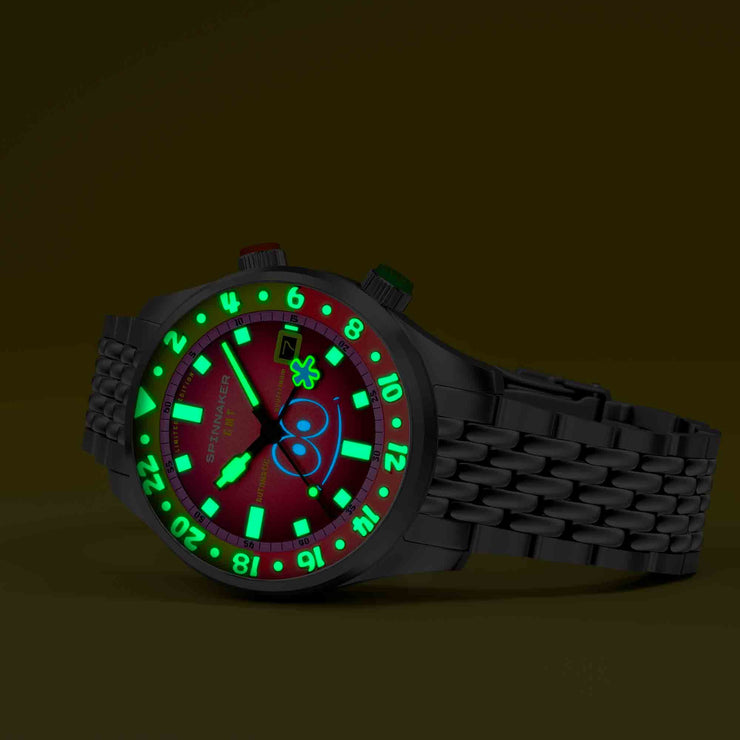 Spinnaker x Spongebob Squarepants Bradner GMT Automatic Bubbly Grins Patrick Pink Limited Edition