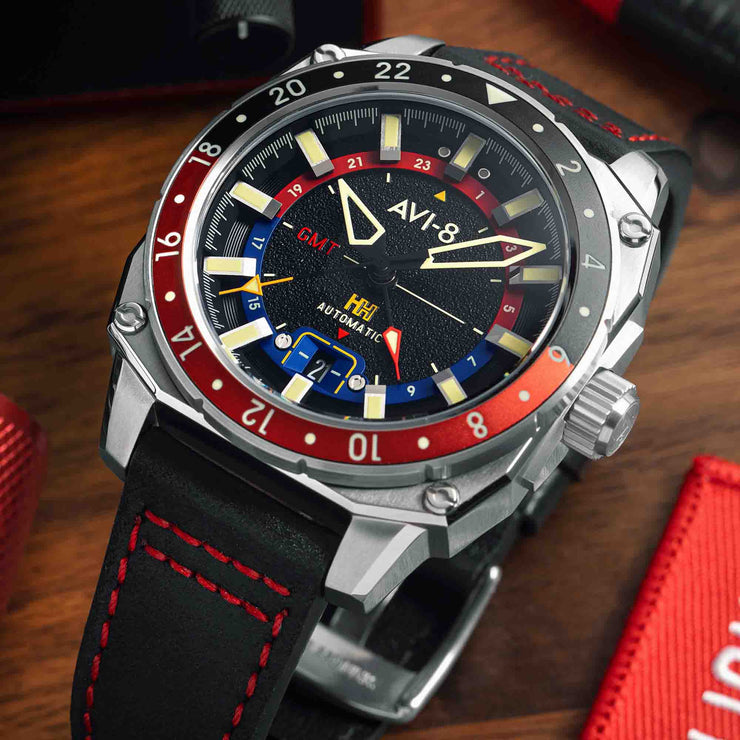 AVI-8 Hawker Hunter Atlas GMT Automatic Devil Black