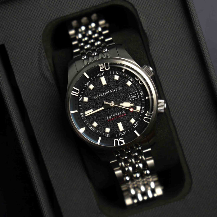 Spinnaker Bradner Automatic Petrol Black angled shot picture
