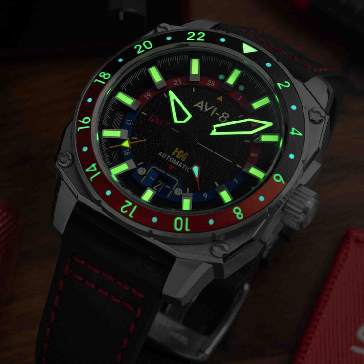 AVI-8 Hawker Hunter Atlas GMT Automatic Devil Black