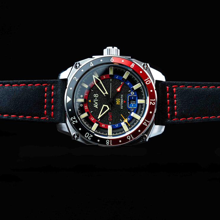 AVI-8 Hawker Hunter Atlas GMT Automatic Devil Black