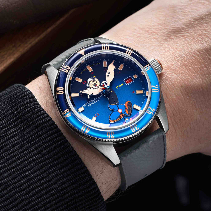 Spinnaker Fleuss Automatic Popeye Bronemies Popeye Blue Limited Edition