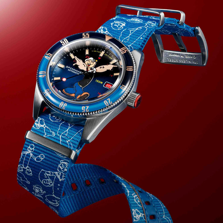 Spinnaker Fleuss Automatic Popeye Bronemies Popeye Blue Limited Edition
