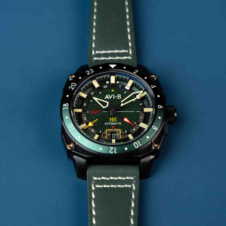 AVI-8 Hawker Hunter Atlas GMT Automatic Amazon Green