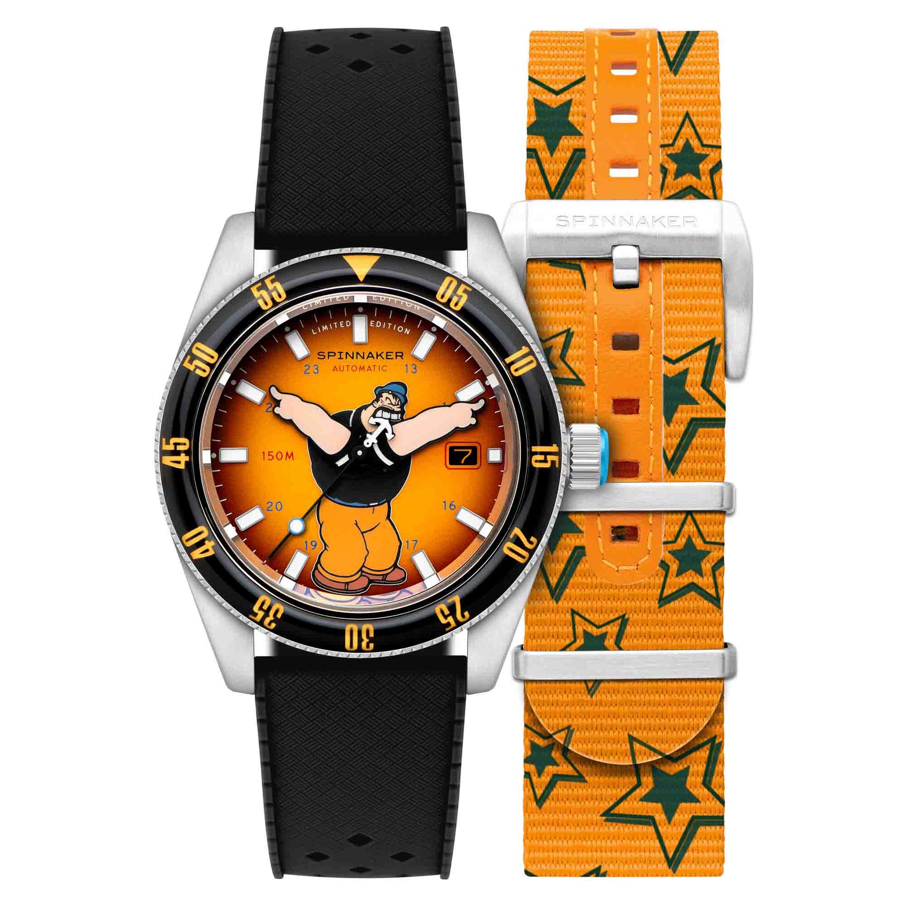 Spinnaker Fleuss Automatic Popeye Bronemies Brutus Yellow Limited