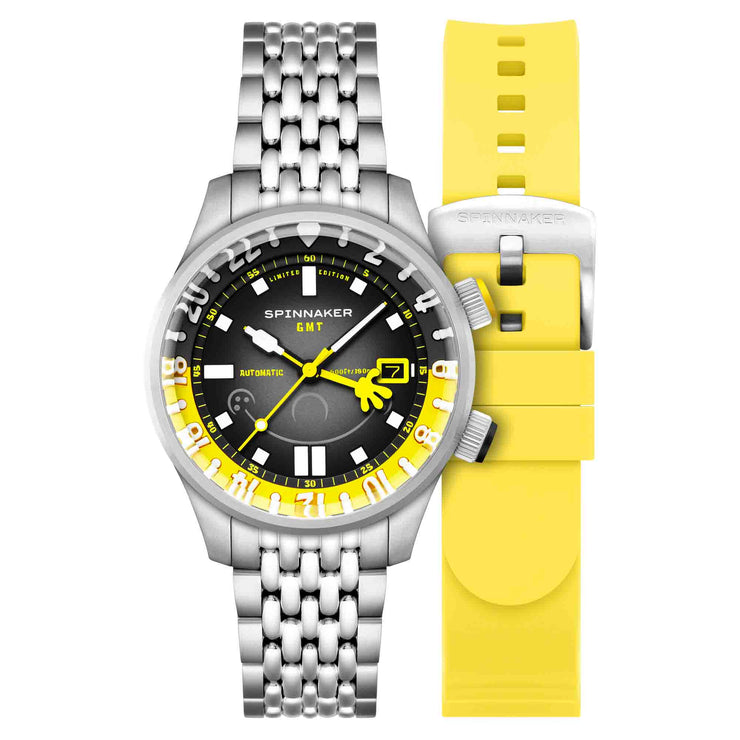 Spinnaker x Spongebob Squarepants Bradner GMT Automatic Bubbly Grins Spongebob Yellow Limited Edition