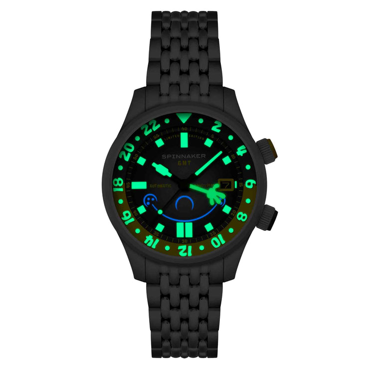 Spinnaker x Spongebob Squarepants Bradner GMT Automatic Bubbly Grins Spongebob Yellow Limited Edition