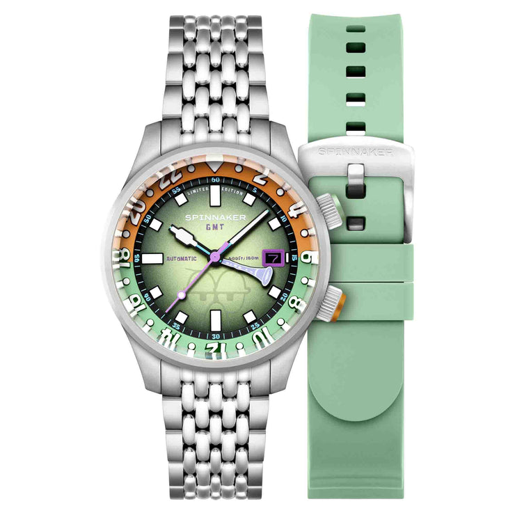 Spinnaker x Spongebob Squarepants Bradner GMT Automatic Bubbly Grins Squidward Green Limited Edition