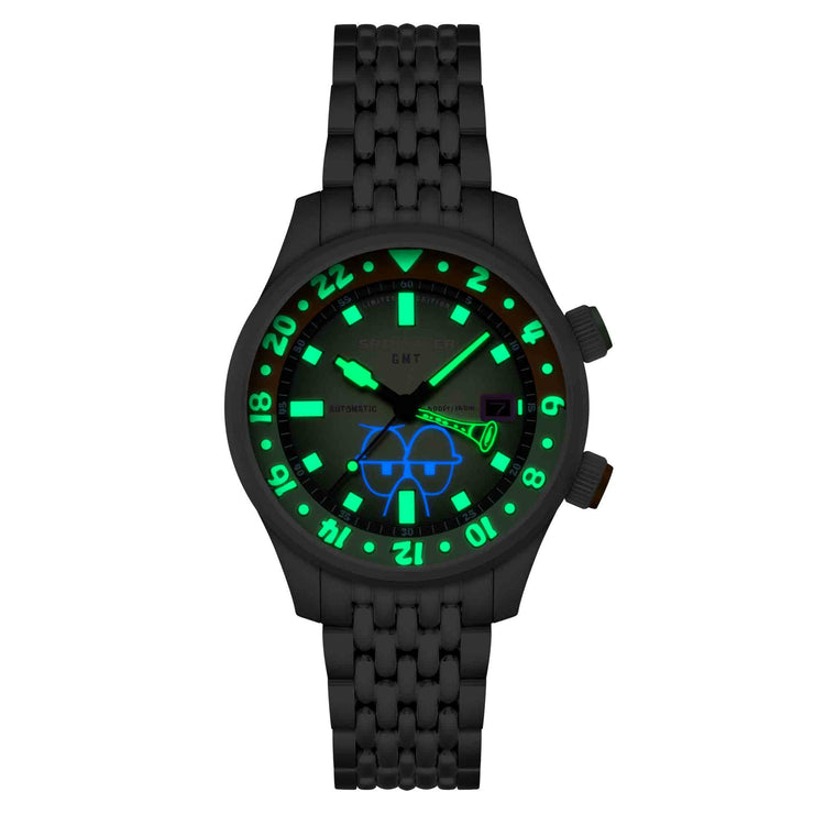 Spinnaker x Spongebob Squarepants Bradner GMT Automatic Bubbly Grins Squidward Green Limited Edition