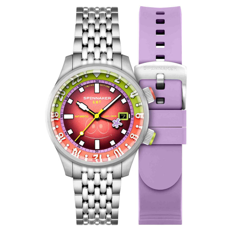 Spinnaker x Spongebob Squarepants Bradner GMT Automatic Bubbly Grins Patrick Pink Limited Edition