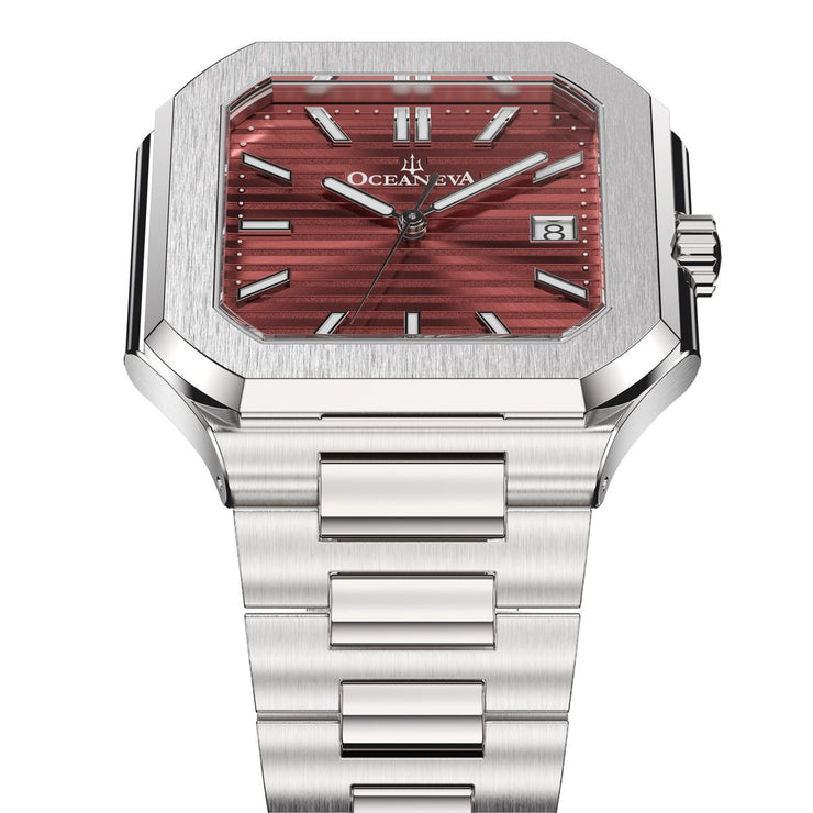 Oceaneva Tenuis Ultra‑Thin Swiss Automatic Burgundy
