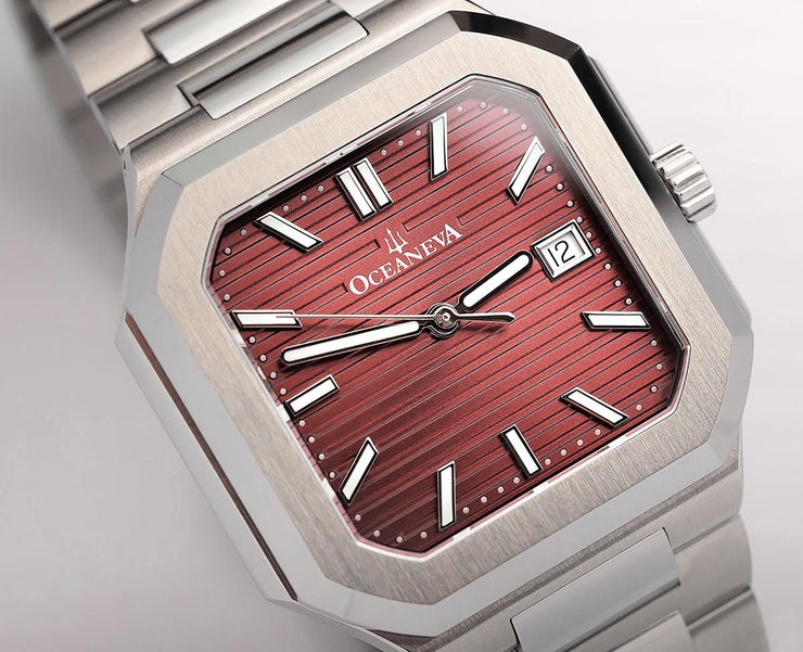 Oceaneva Tenuis Ultra‑Thin Swiss Automatic Burgundy