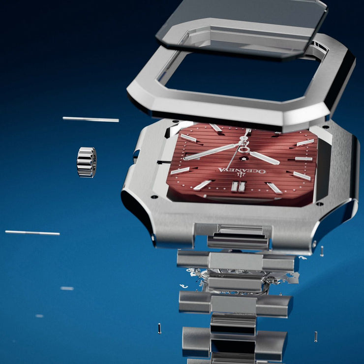 Oceaneva Tenuis Ultra‑Thin Swiss Automatic Burgundy