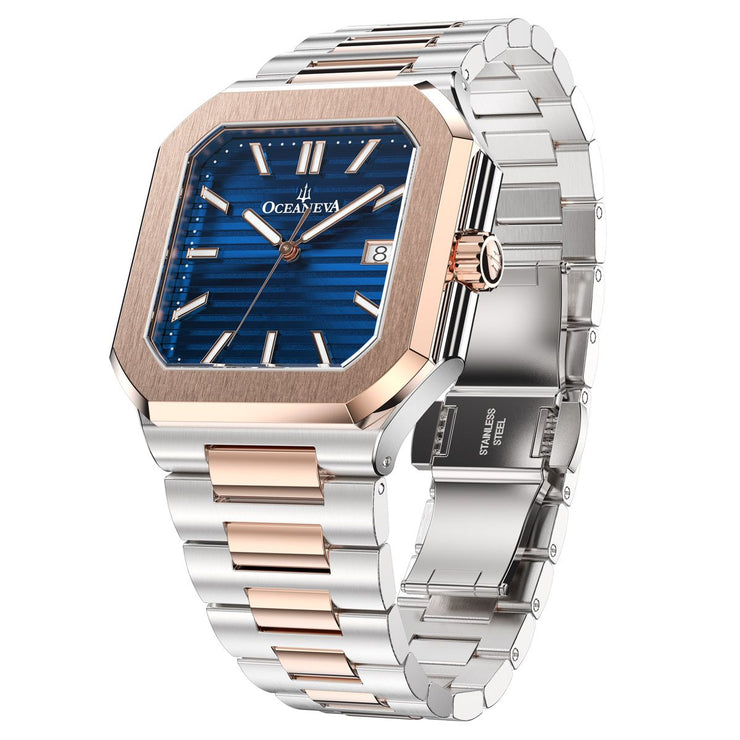 Oceaneva Tenuis Ultra-Thin Swiss Automatic Blue Rose Gold