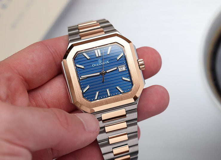 Oceaneva Tenuis Ultra-Thin Swiss Automatic Blue Rose Gold