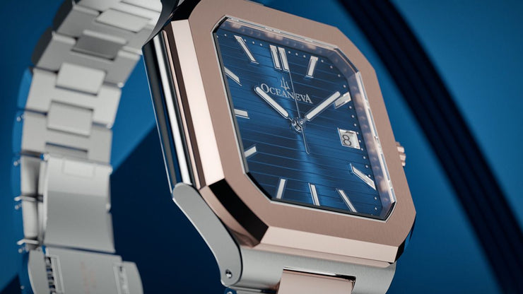 Oceaneva Tenuis Ultra-Thin Swiss Automatic Blue Rose Gold