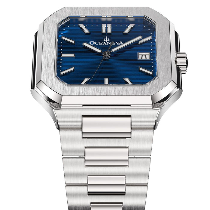 Oceaneva Tenuis Ultra‑Thin Swiss Automatic Blue angled shot picture