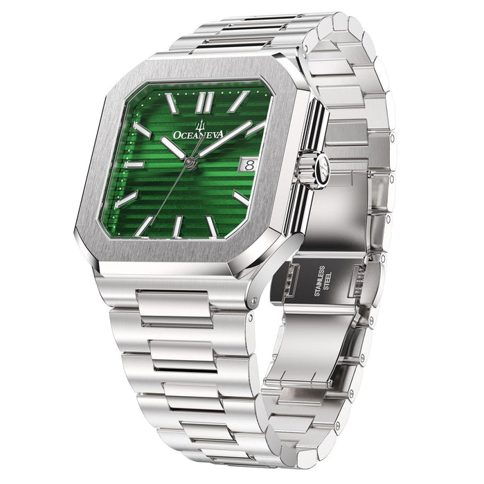 Oceaneva Tenuis Ultra‑Thin Swiss Automatic Green angled shot picture