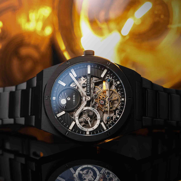 Thomas Earnshaw Discovery Drake Dual Time Automatic All Black