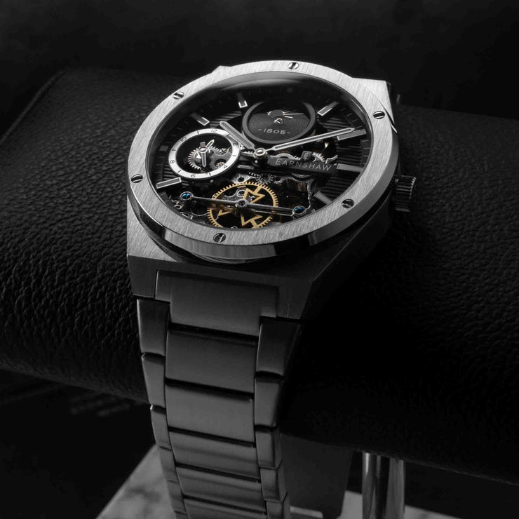 Thomas Earnshaw Discovery Drake Dual Time Automatic Silver Black