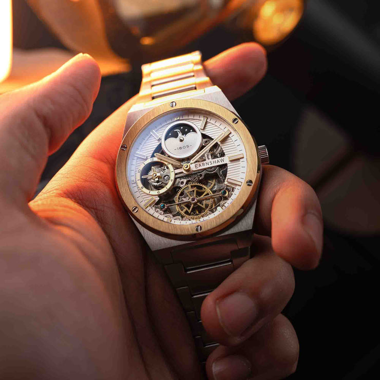 Thomas Earnshaw Discovery Drake Dual Time Automatic White Gold