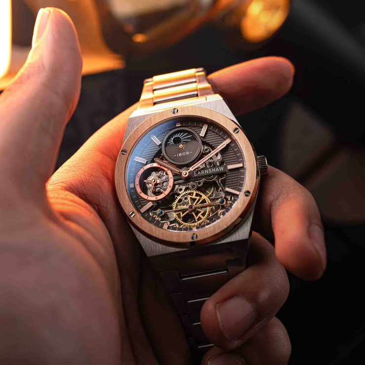 Thomas Earnshaw Discovery Drake Dual Time Automatic Rose Grey