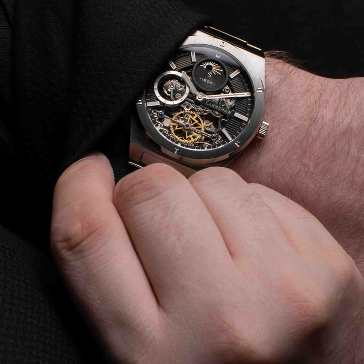 Thomas Earnshaw Discovery Drake Dual Time Automatic Silver Black