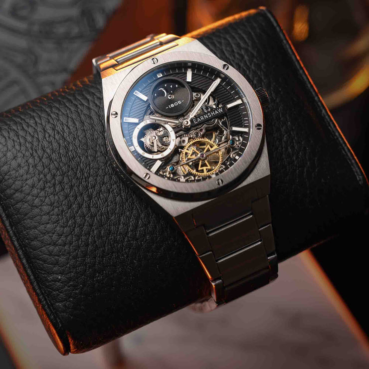 Thomas Earnshaw Discovery Drake Dual Time Automatic Silver Black