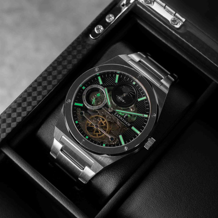 Thomas Earnshaw Discovery Drake Dual Time Automatic Silver Black