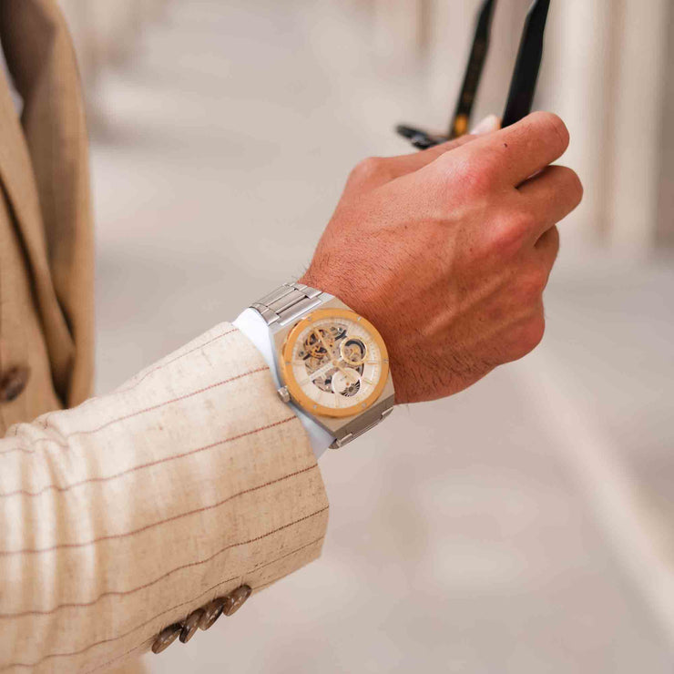 Thomas Earnshaw Discovery Drake Dual Time Automatic White Gold