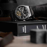 Thomas Earnshaw Discovery Drake Dual Time Automatic Silver Black