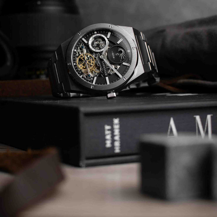 Thomas Earnshaw Discovery Drake Dual Time Automatic Silver Black