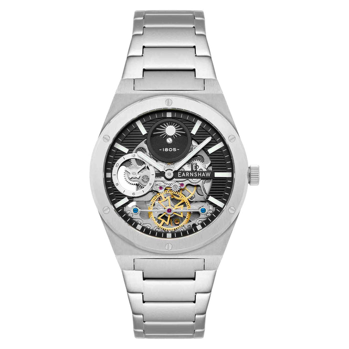 Thomas Earnshaw Discovery Drake Dual Time Automatic Silver Black angled shot picture