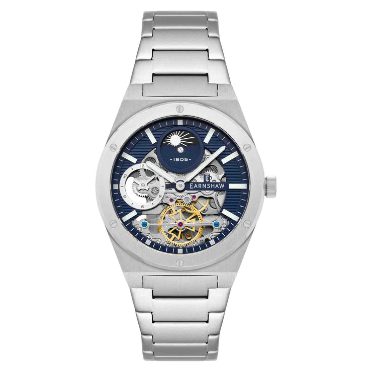 Thomas Earnshaw Discovery Drake Dual Time Automatic Silver Blue