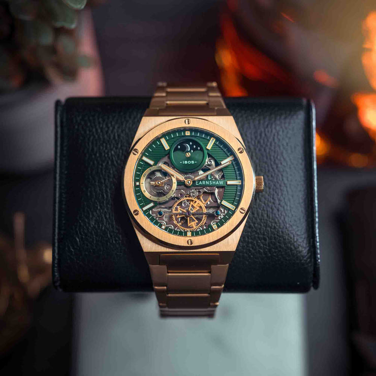 Thomas Earnshaw Discovery Drake Dual Time Automatic Green Gold