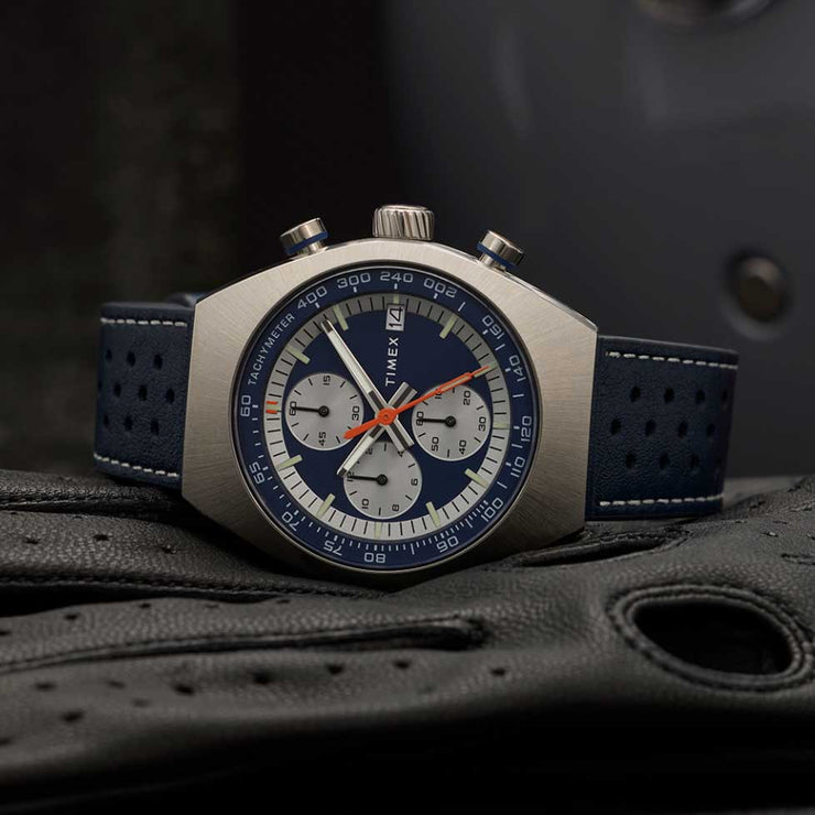 Timex Legacy Tonneau Chronograph 42mm Blue