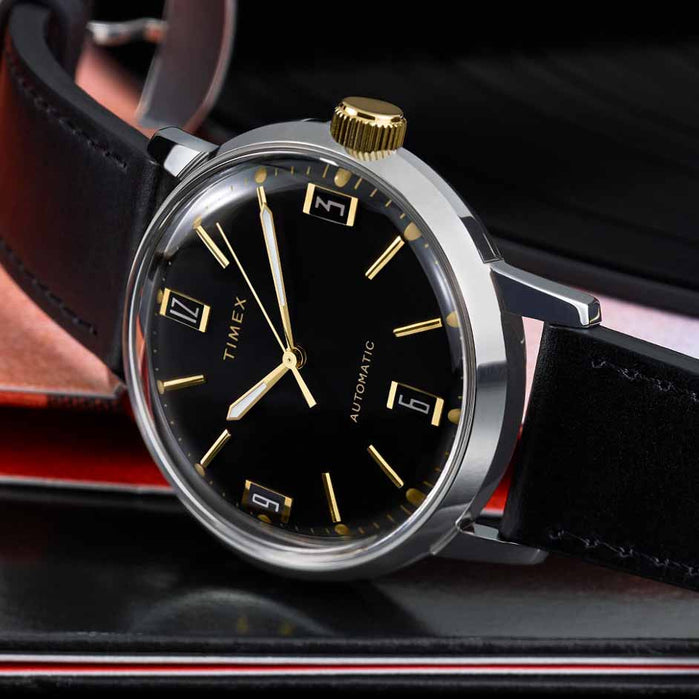 Timex Marlin Automatic 40mm Black Gold angled shot picture