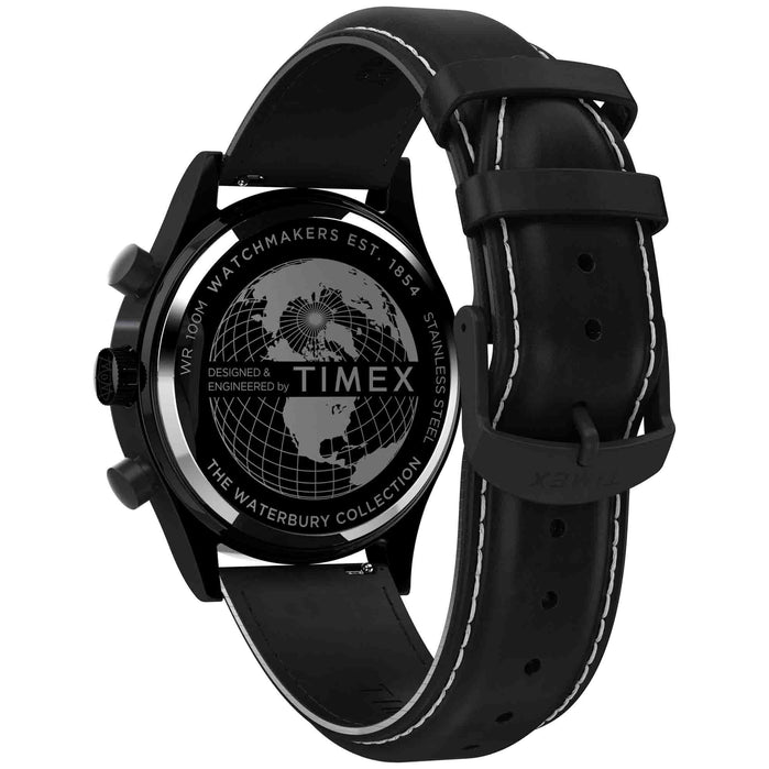 Timex Waterbury Traditional Fly Back Chrono 43mm Black angled shot picture